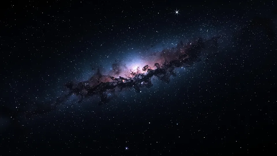 dark galaxy with nebula stars 